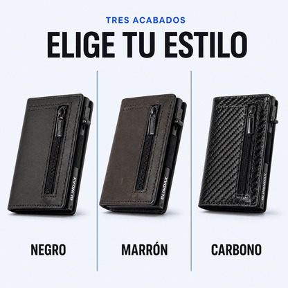 Tarjetero RFID BLINDAX — Bloqueo antirrobo