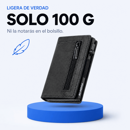 Tarjetero RFID BLINDAX — Bloqueo antirrobo