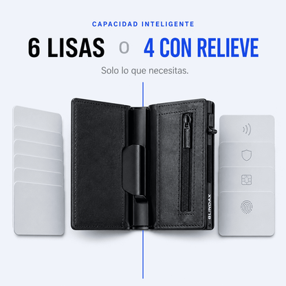Tarjetero RFID BLINDAX — Bloqueo antirrobo